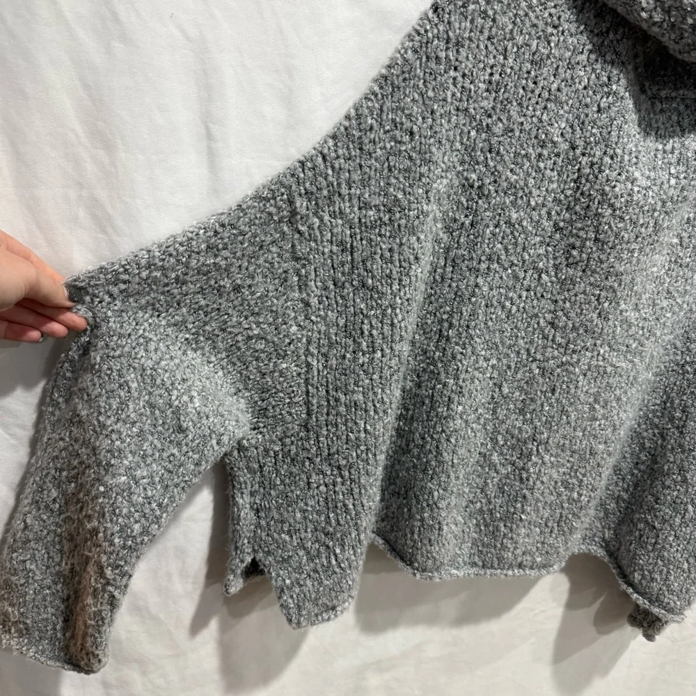 Free People Cozy Cowl Neck Sweater Medium Textured Knit Boho Chic‎ Oversized